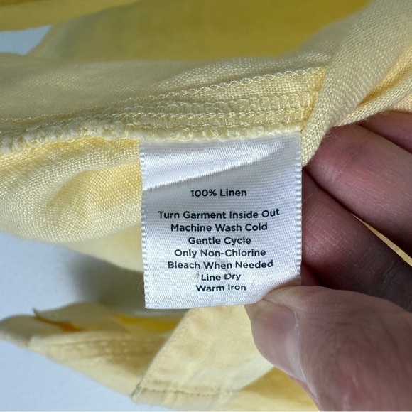 Talbots Pure Irish Linen Button Down Up Blouse Top Shirt 12 Petite 12P - Picture 6 of 6